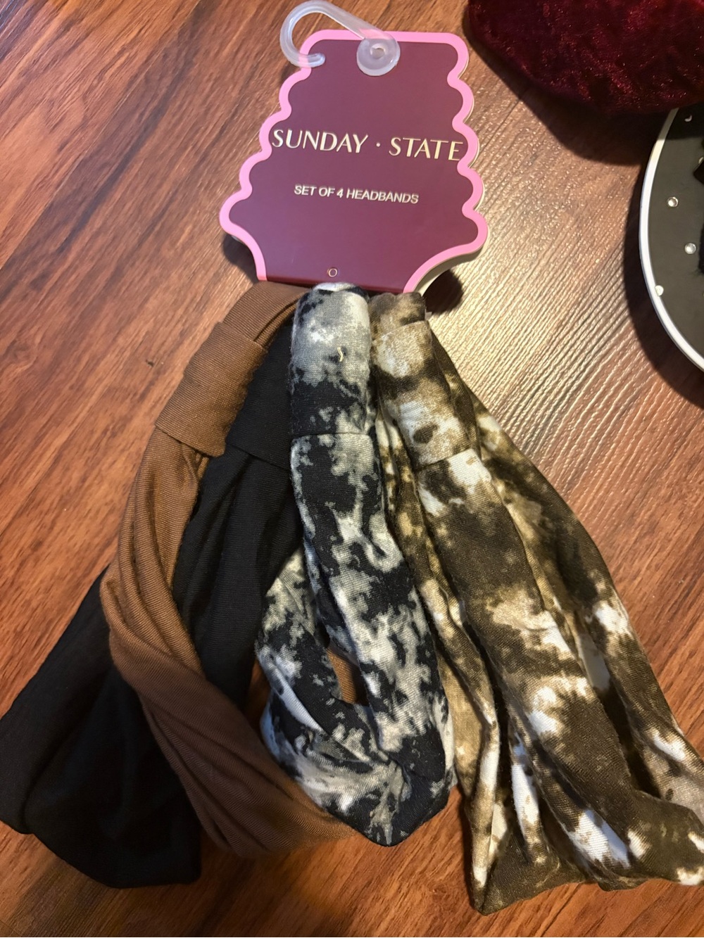 New Set of 4 Headbands - Black, Brown, and Printed Styles